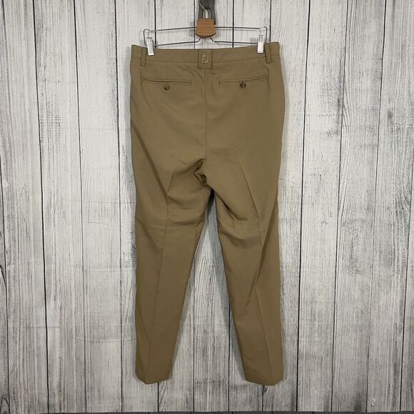 FootJoy Men's W34 x L30 Tan Straight Leg Flat Front Casual Golf Pants - Picture 9 of 9